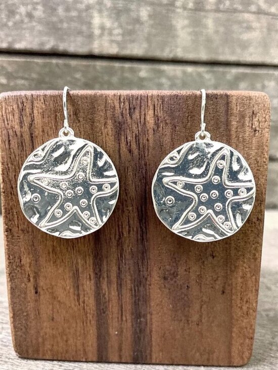 Boutique Jewelry - Silver Starfish Drop Earrings